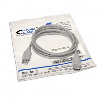 Cable prolongador USB 2.0 A A apant. M H 1,8m