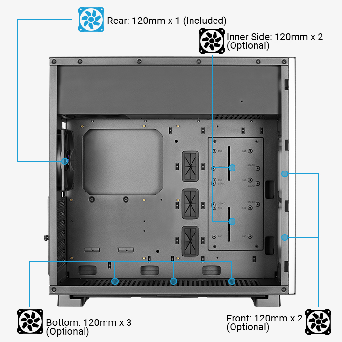 Caja Semitorre AeroCool GLO Negra
