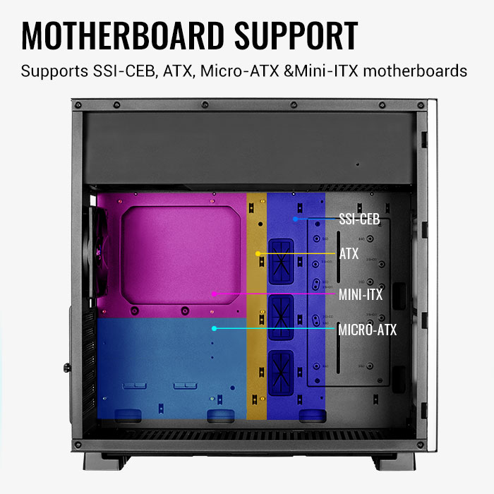 Caja Semitorre AeroCool GLO Negra