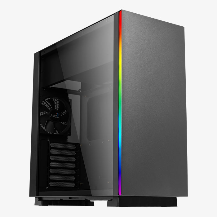 Caja Semitorre AeroCool GLO Negra