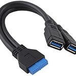 Adaptador USB 3.0 (placa base) a 2 USB 3.0 A-H