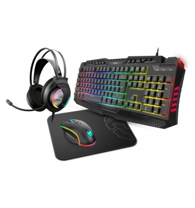 Teclado + Ratón + Aur.+Alf. Gaming Krom Kritic USB